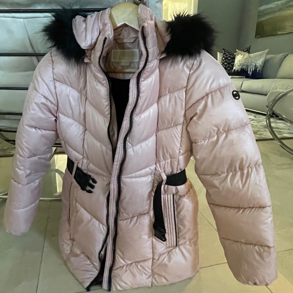 Ski jacket, size 14, color pastel pink, brand Michael Kors,